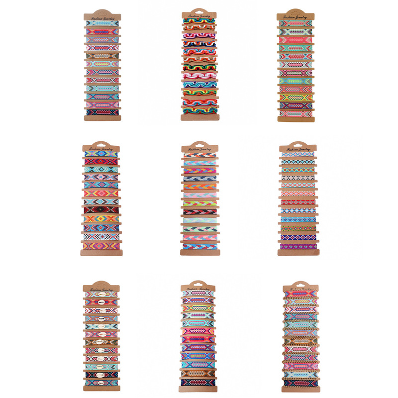 Cross-border European and American Bohemian Style Woven Friendship Bracelet Female Factory in stock Ethnic Style Nepal Hand Rope suit