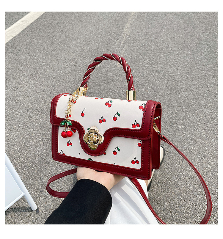 Women's Pu Leather Fruit Fashion Metal Button Square Buckle Handbag tote Crossbody bag tote display picture 2