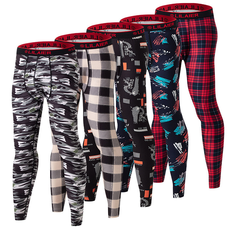 Cross-border Overseas Platform American Size Men's Autumn and Winter Warm Leggings Casual All-match Fashion Men's Printed Comfortable Autumn Pants