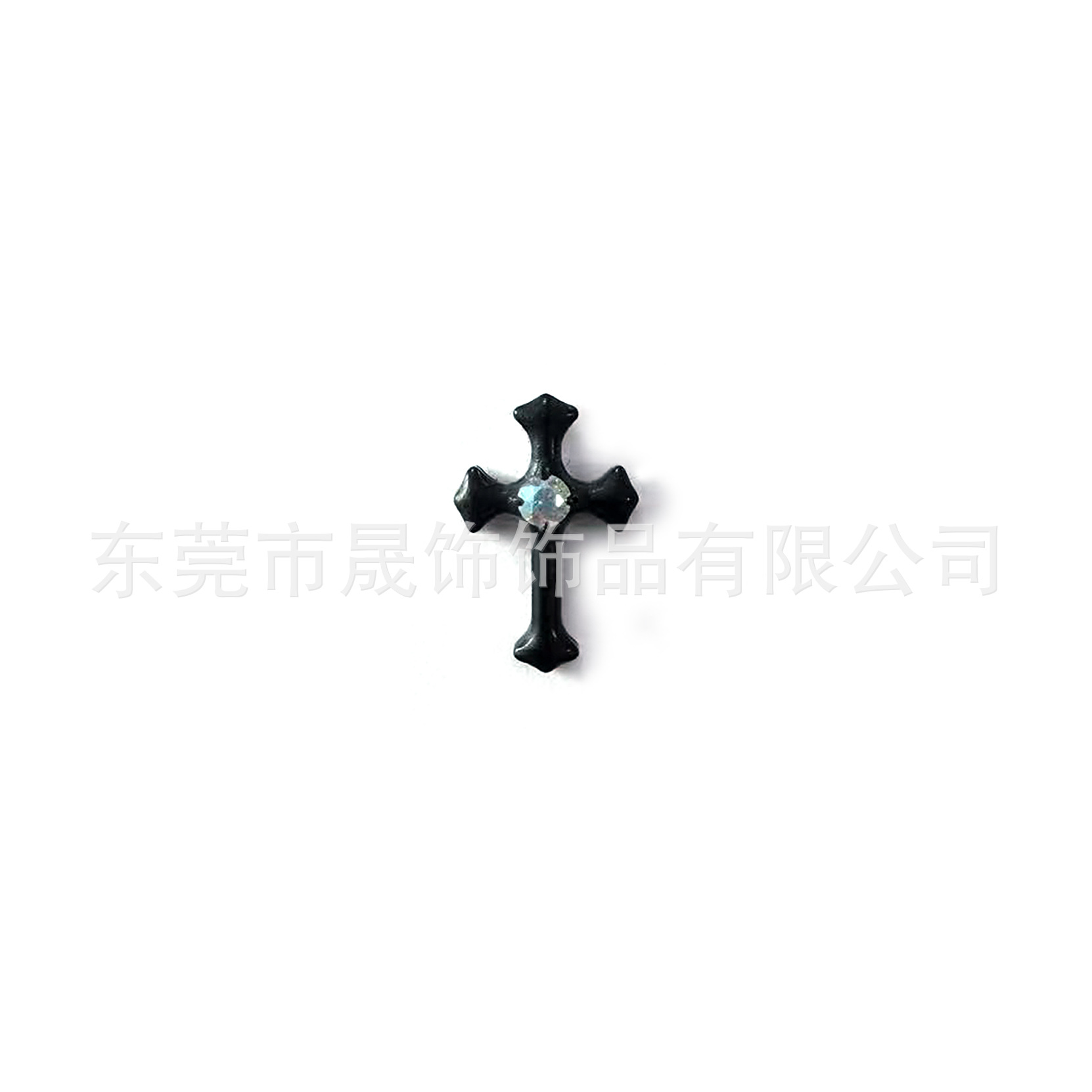 F136 Titanium Ear Stud 朋克 Black Cross Studded Cubic Zirconia Helix Cartilage Stud G23 Implant Grade Titanium 人体 Piercing Jewelry