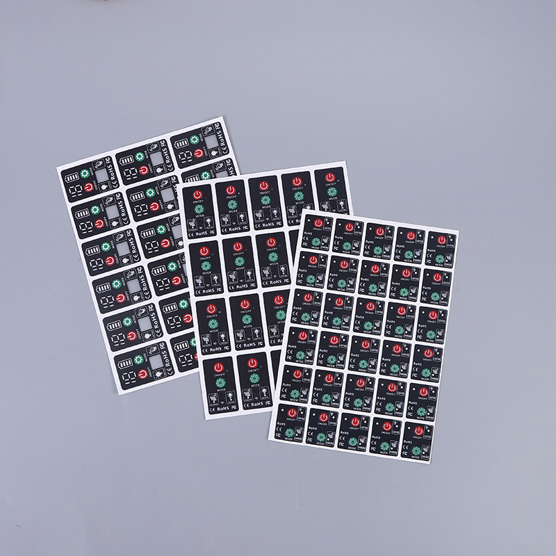 定做PVC塑片不干胶贴纸PP面贴控制面板丝印亚克力按键标牌批发