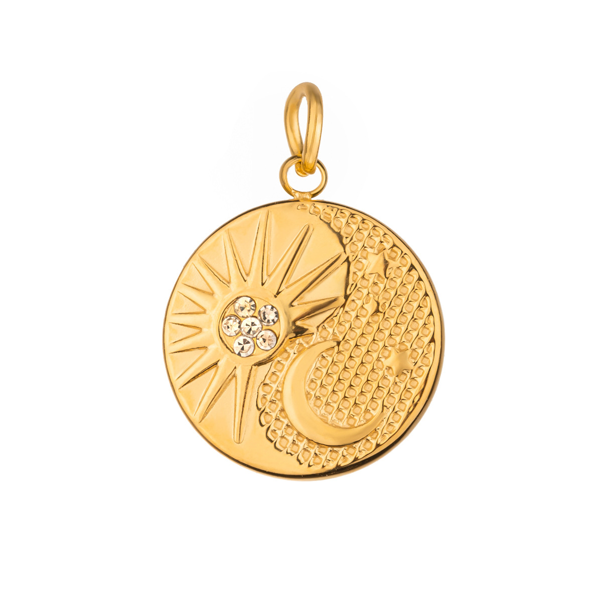 Wanxing Colgante de joyería transfronteriza europea y americana Xingyue 18k oro acero inoxidable joyería hidráulica solar colgante de accesorios grandes