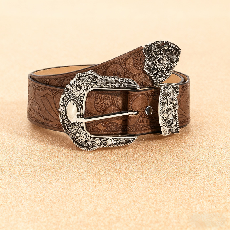 Nuevo cinturón para damas retro bohemia cinturón en relieve y2k cinturón de estilo europeo y americano hebilla de aguja hombre