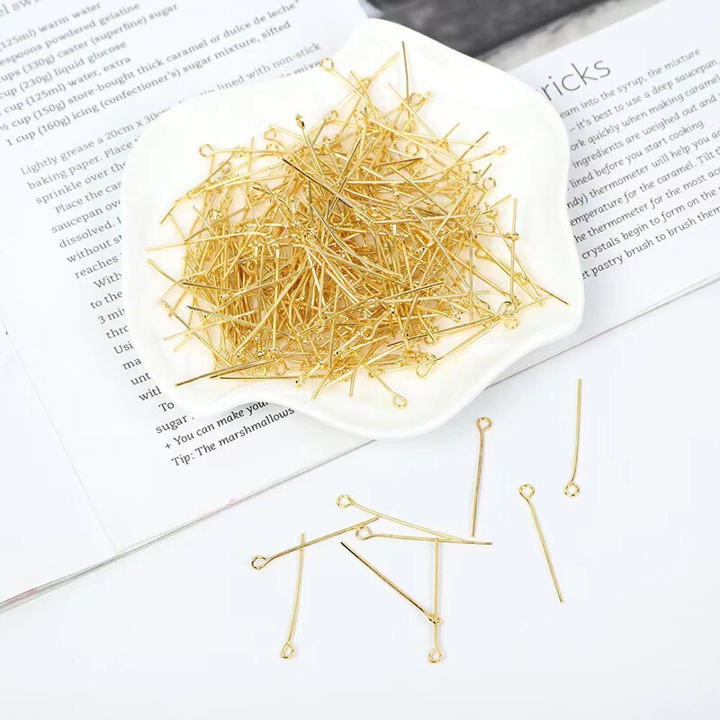 Color-preserving nine-word pin round pin 9-pin pin pin connecting pin diy antique handmade beaded connecting material accessories