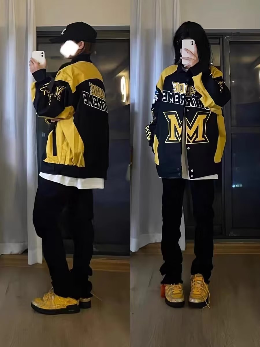 Baseballjacka för dam och herr broderad vår och höst jacka_voghion.com