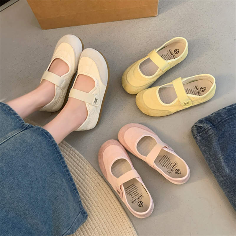Velcro German Training Shoes Women's Shoes 2025 New Popular Spring & Fall Breathable Flats-Soled Pregnant Women's White Shoes Sports Shoes