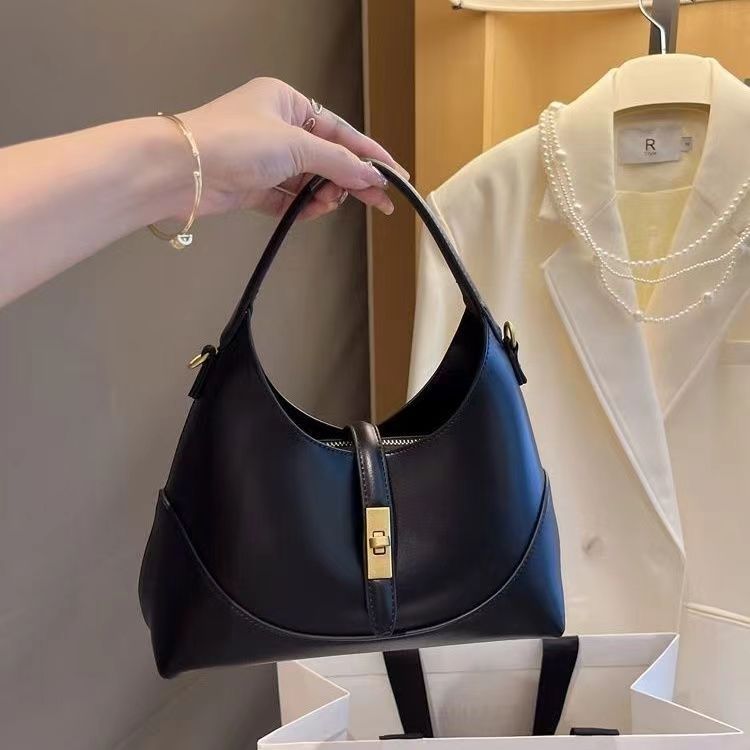 701g Weight Synthetic Leather Lining Material Zipper, Lock clasp Closure Type Single Shoulder Strap Strap Type Shoulder Bag Bags Type Casual, Daily, Shopping Occasion Pu Leather Material Splicing, Solid Color Pattern All Seasons Season Women's Gender Classic Style Style Dumpling Shape Shape Women's Pu Leather Splicing Solid Color Classic Style Dumpling Shape Zipper Lock Clasp Shoulder Bag 7