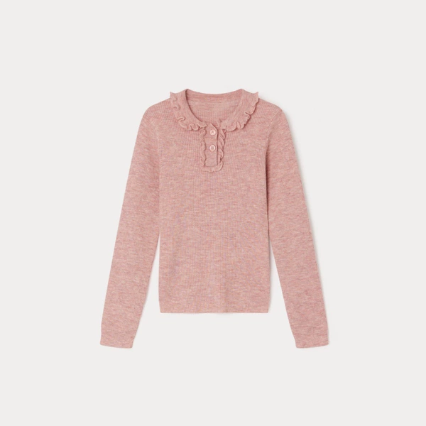 Lao powder lapel bottom shirt