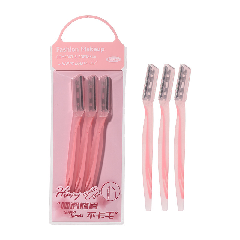 LMLTOP Paquete de 3 recortadores de cejas plegables, herramientas de belleza, cuchillas para cejas, juego de rasuradores de cejas para mujer A0369