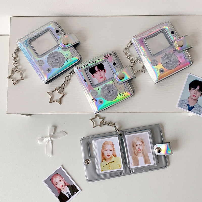 Hisocute 韓国版 Star Chasing 2inch 五芒星フォトアルバム女の子の写真収納アルバム光沢のあるペンダントカードアルバム|undefined