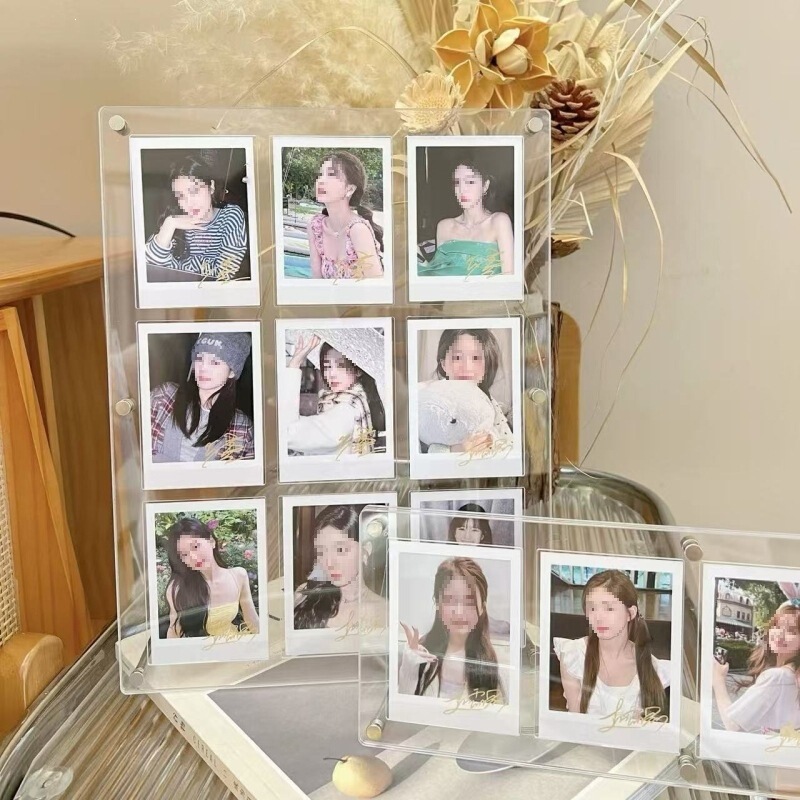 Photo frame small card display stand nine-grid 3inch six-grid idol card slot acrylic card album desktop stand Photo frame small card display stand nine-grid 3inch six-grid idol card slot acrylic card album desktop stand