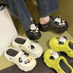 Platform hole shoes for women, summer outerwear, cartoon cute, height-increasing, non-slip sandals for women, two-way wear, beach shoes, wholesale