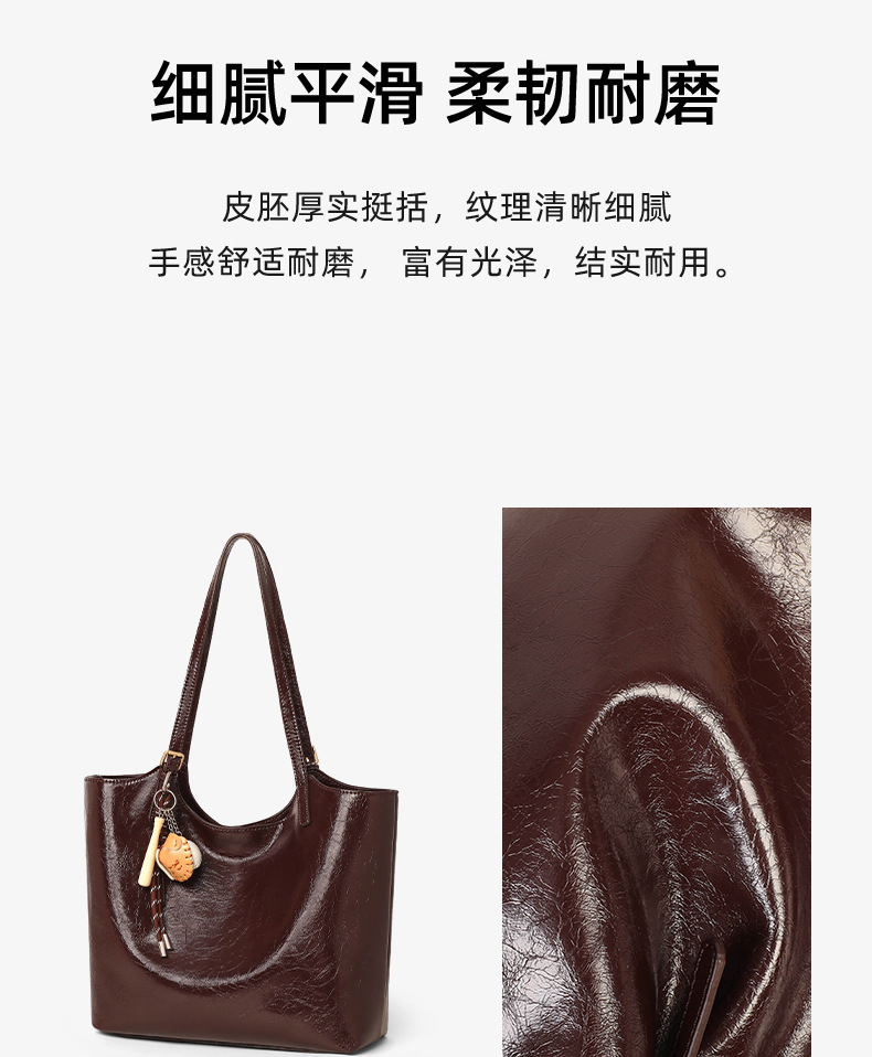 Túi tote nữ cỡ lớn phong cách vintage đi làm — màu cà phê chi tiết 7