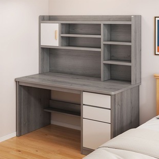 Desk Bookshelf Integrated Table with Bookcase Desktop Computer Desk Home Bedroom Student Learning Writing Table and Chair Combination
