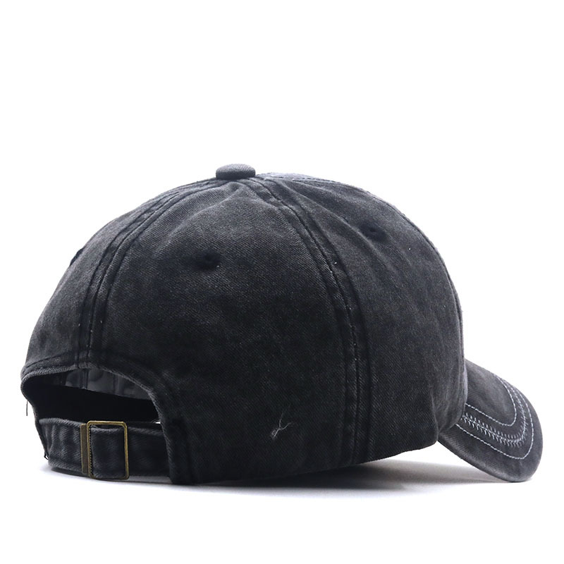 Nys Embroidered Washed Cotton Baseball Cap Distressed Unisex Hat_voghion.com