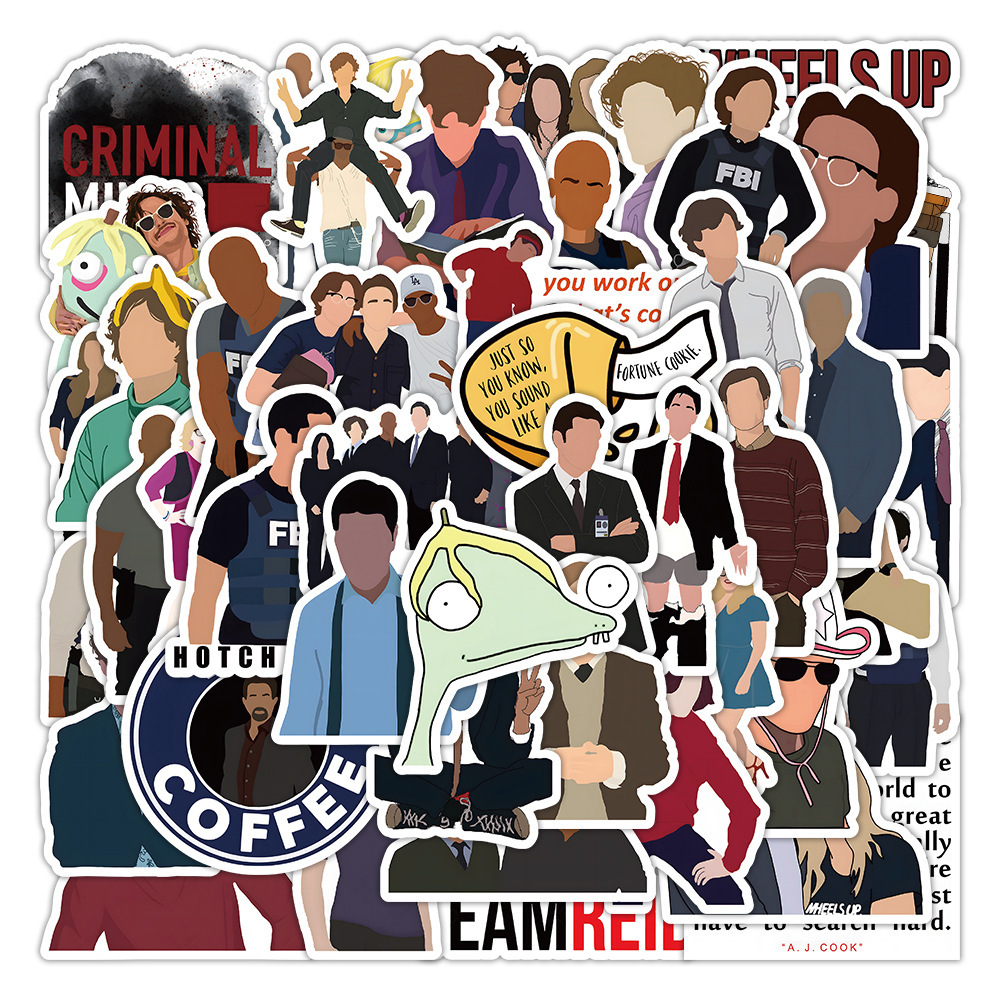 50张跨境美剧犯罪心理2涂鸦贴纸防水行李箱笔记本滑板贴纸厂家