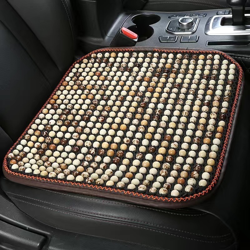 Summer car seat cushion, cooling pad, breathable and ventilated seat cushion with wooden beads, single-piece summer cooling mat, universal car seat pad
