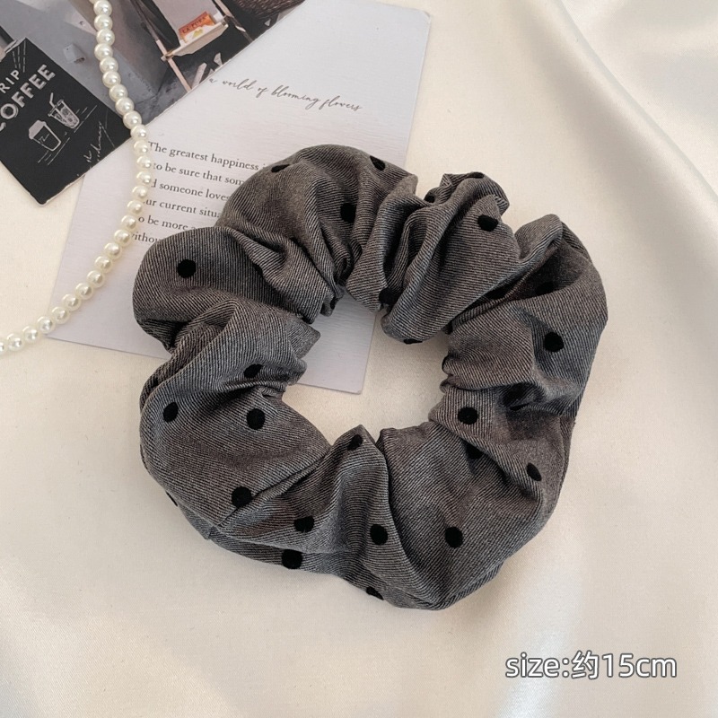 Arco negro gris anillo de cabello de intestino grueso femenino red2024 nuevo temperamento suave bola baja atada de cabello adornos de cabello