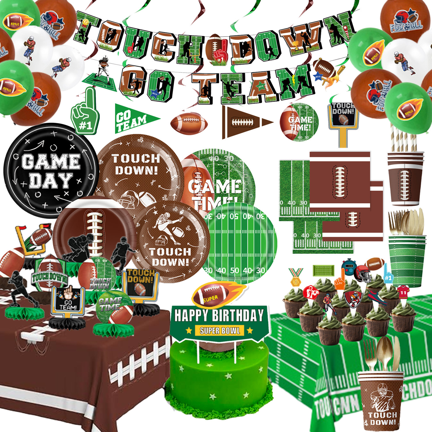 Super Bowl Football Theme Party Supplies American Football Party Decoration Flag Insert Balloon Theme Supplies