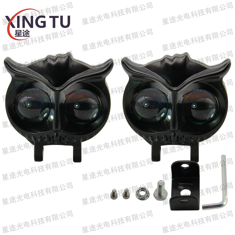 Светодиодный прожекатель мотоцикла глаза совы двухцветная маленькая стальная пушка электромобиль фар модифицированный светодиодный свет водонепроницаемый