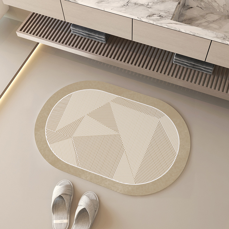 Modern Minimalist Diatomite Bathroom Bath Mat Non-slip Absorbent_voghion.com