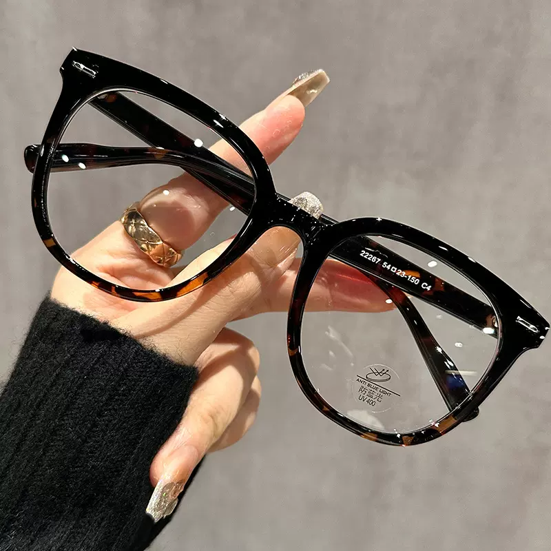 22267韩版松弛感大框近视眼镜电商多色混批甜妹黑糖玳瑁色平光镜