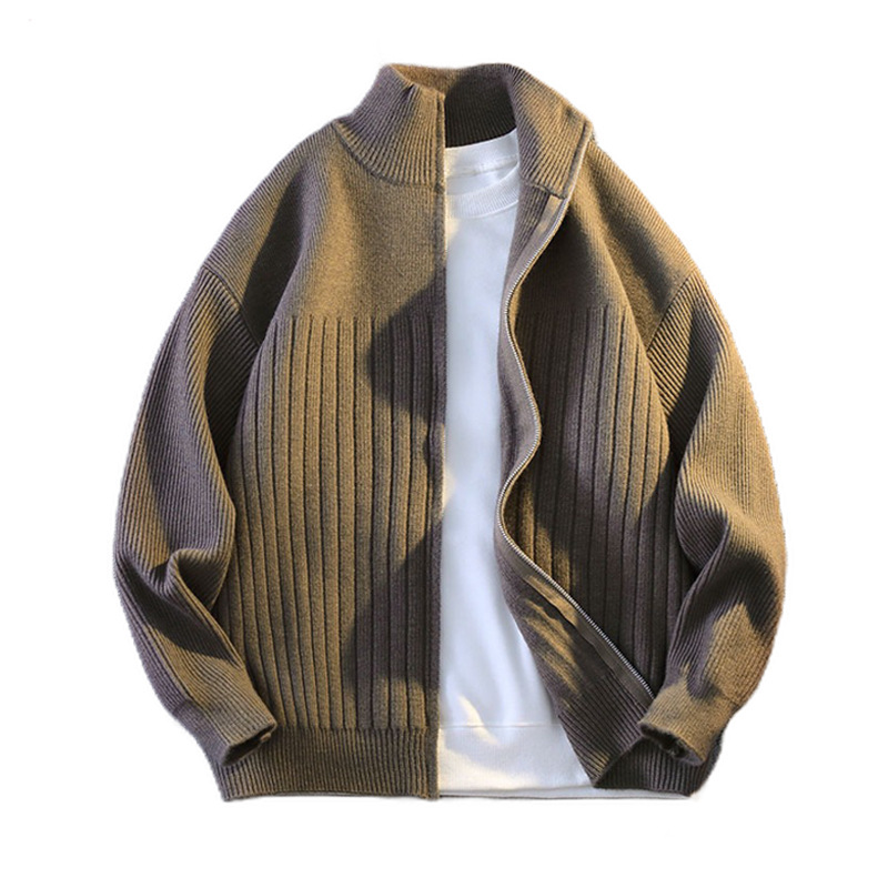 Explosiones transfronterizas de tamaño grande europeo cardigan suéter de punto chaqueta de chaqueta caliente de fábrica de negocios al por mayor