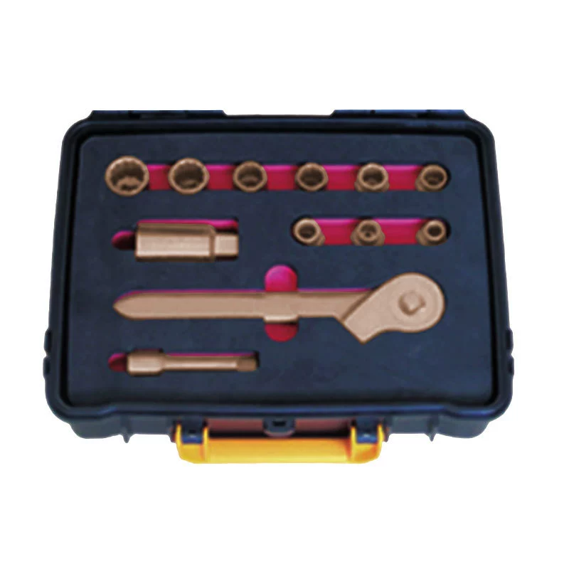 Пылезащитный набор инструментов из брезельбленная бронза с защитой от взрыва 3/8 дюйма квадрат 13 предметов, безмагнитный, без искр, набор инструментов для взрывозащиты