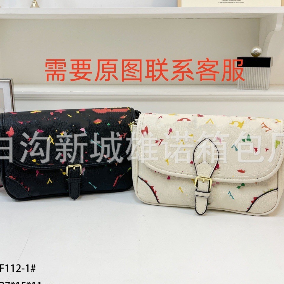 2026跨境新款彩色印花女士法棍包百搭流行手机包通勤潮搭F122-1#