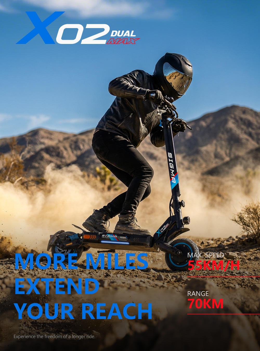 Factory Custom-Made High-Speed 55-Speed Dual-Drive 1000W*2 Off-Road Electric Scooter Foldable Off-Road Electric Scooter