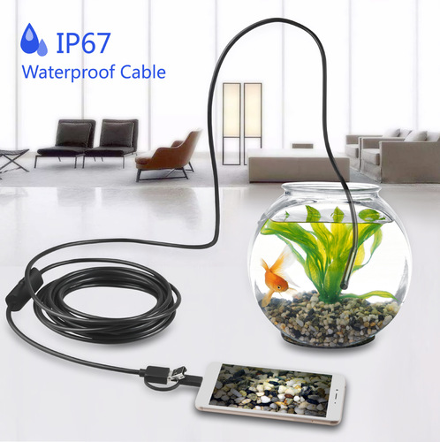 Factory direct supply 5.5mm USB three-in-one Type-C endoscope Industrial pipe endoscope 1m-10m cord length