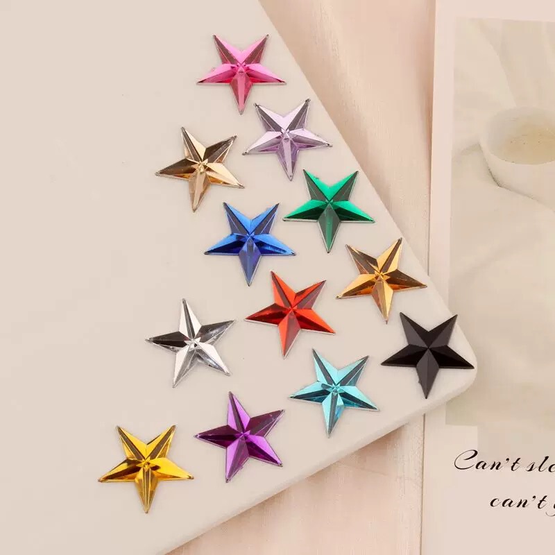 Yiwu Wholesale Five-Pointed Star Acrylic Diamond Star Diamond Nail Art Diamond Nail Diamond Acrylic Five-Pointed Star Diamond
