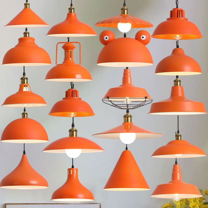 Retro Industrial Style Orange Creative and Unique Chandelier for Hot Pot Restaurants, Barbecue Restaurants, and American Country-Style Dining Establishments Retro Industrial Style Orange Creative and Unique Chandelier for Hot Pot Restaurants, Barbecue Restaurants, and American Country-Style Dining Establishments