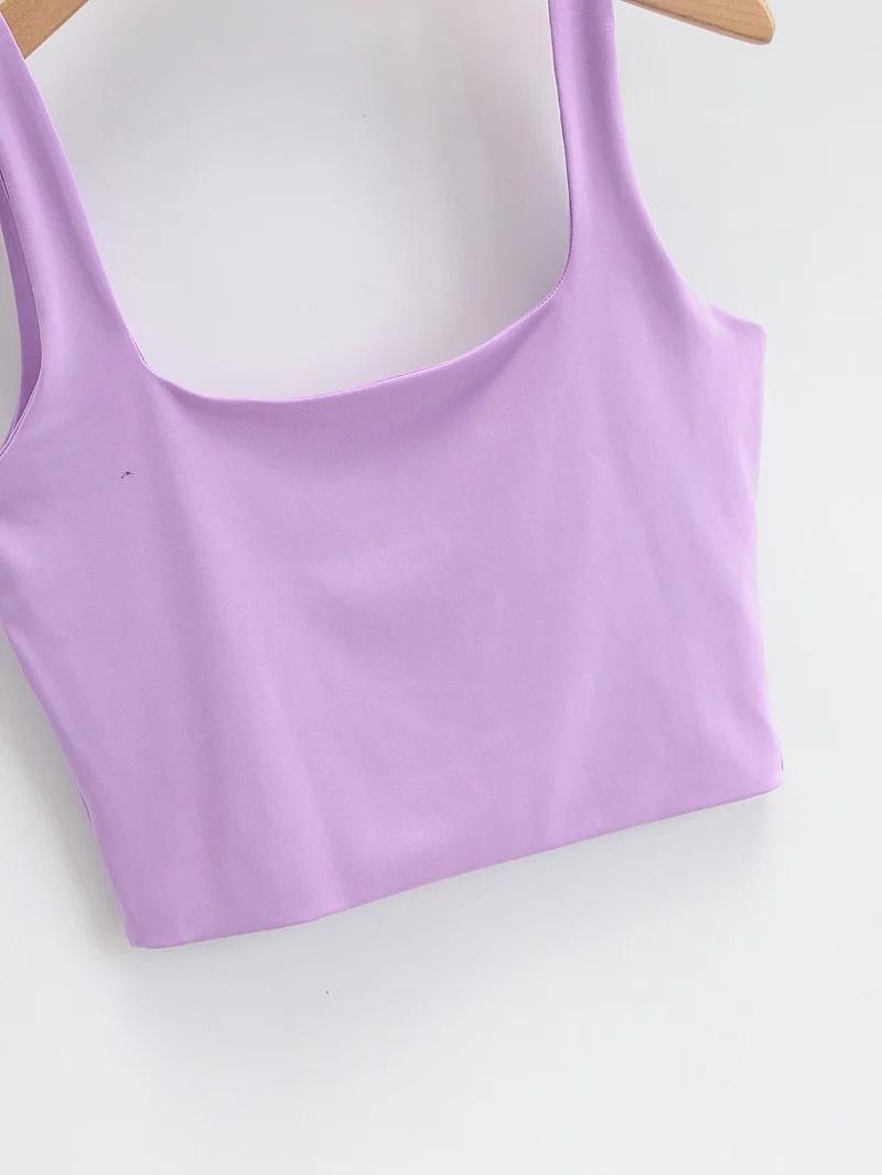 115g Weight Polyester, Milk Fiber Fabric Type Short Top Length Vest Tops Type Holiday, Daily, Selfie Occasion Strap Neckline Slim Fit Type Solid Color Pattern Summer Season Women's Gender Backless Design Casual, Elegant, Streetwear Style Wholesale Women's Casual Elegant Streetwear Solid Color Backless Tank Tops 10