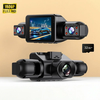 Driving recorder WiFi connectivity 2inch screen - sy2003-triple-lens-wifi-32gb-memory-card