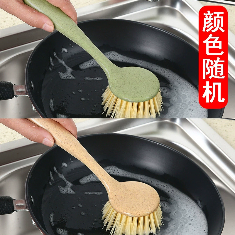 Wheat straw, dishwashing pot, wash the kitchen cleaning dishwashing pot brush can be hanging long -handle stove cleaning brush