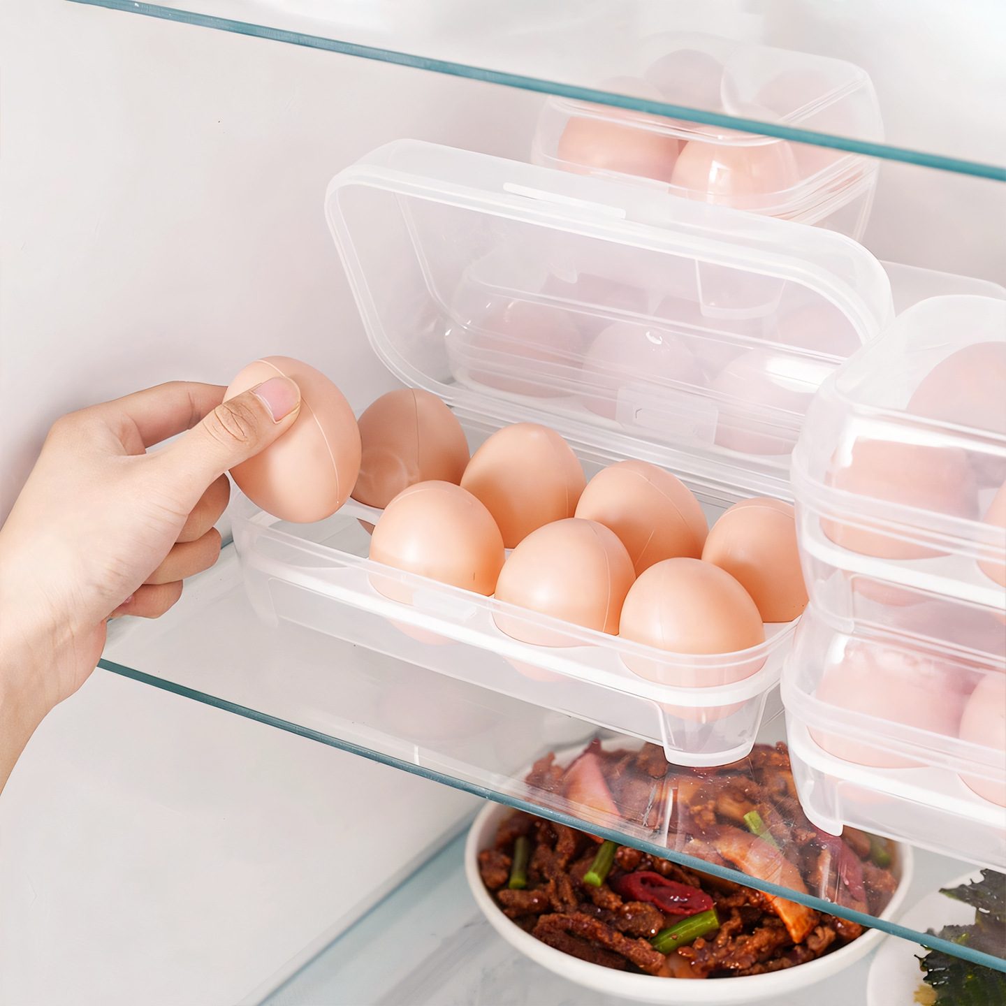 Camping al aire libre a prueba de choques a prueba de roturas caja de huevos de viaje a prueba de caídas portátil caja de protección de huevos de plástico caja de almacenamiento doméstica