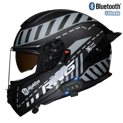 Motosiklet kaskı (dəbilqə) — lens big tail bluetooth - gray-maze-transparentbluetooth-m