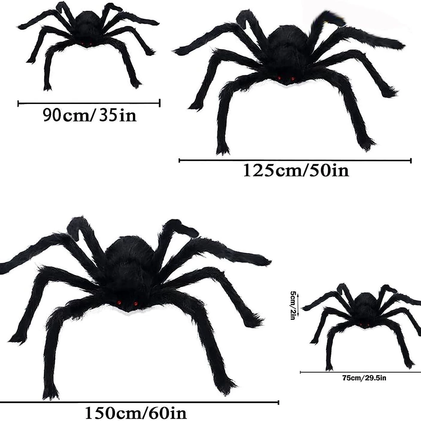 Halloween decoration 200cm spider, Halloween horror props, bar KTV ornaments, simulated plush large indoor