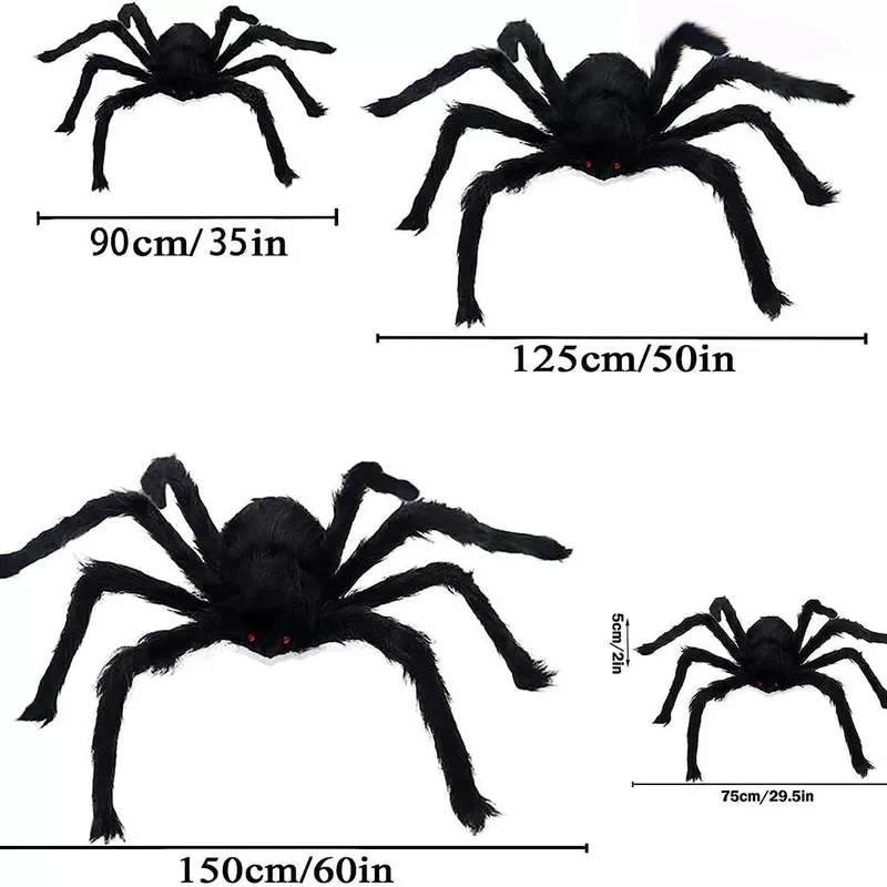 Halloween decoration 200cm spider, Halloween horror props, bar KTV ornaments, simulated plush large indoor