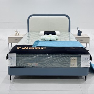 Yipinhui Children's Bed Single 1.5m Leather Bed Solid Wood Girl Boy Cartoon Child Single Bed