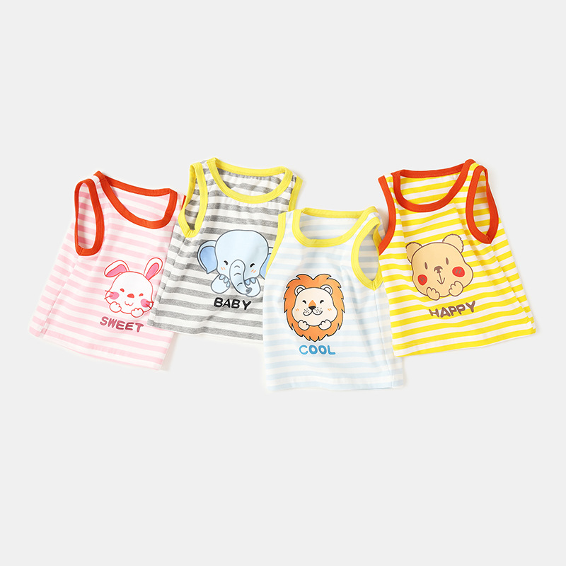 Baby clothes, sleeveless T-shirt, summer outfit, for boys and girls, 12 months, 1-year-old children, undershirts, tops