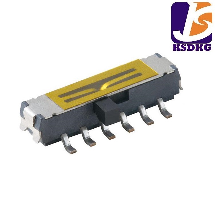 卧式4P2T滑动开关 立式 贴片 2档3档4拨动开关 七脚插件侧拨正拨