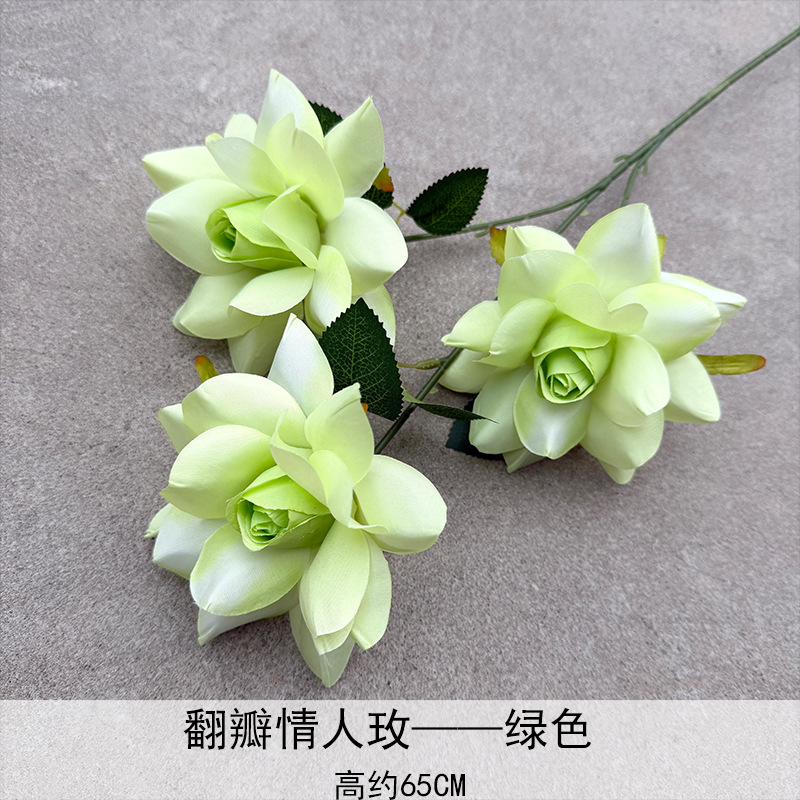 Nuevo 3 amantes Mei Flip Flores simuladas de boda Auditorio Road Flores falsas de la decoración de la sala de estar
