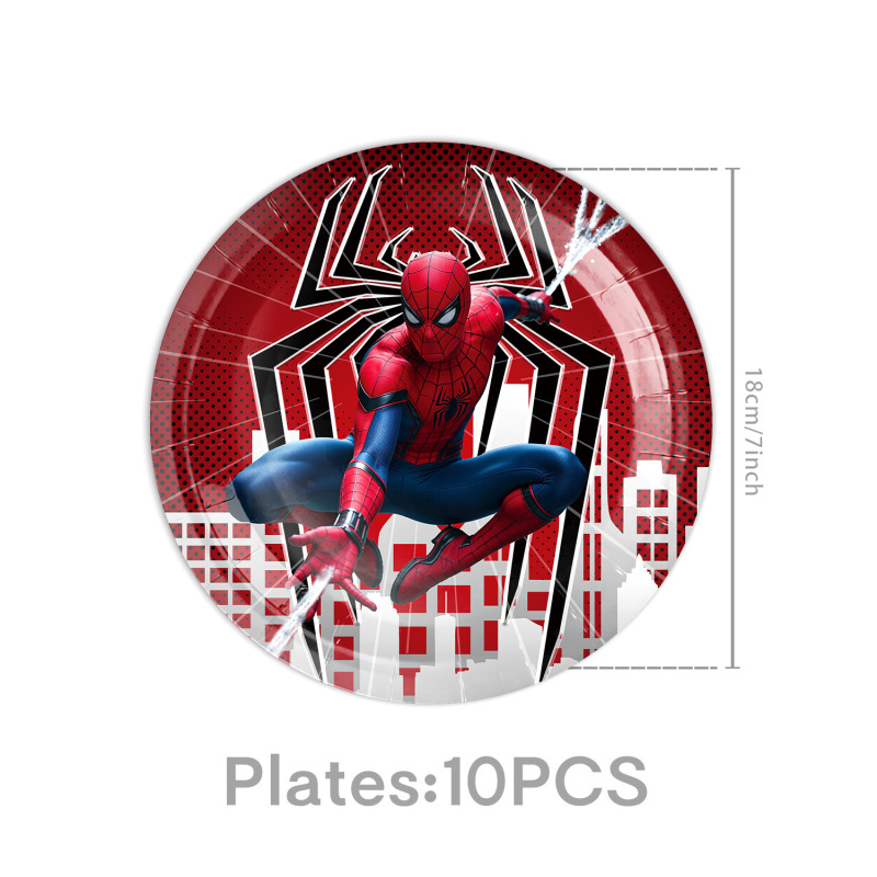 クロスボーダー新しいレッドスパイダーマン子供の誕生日パーティー使い捨てテーブルクロス紙皿紙コップ食器アレンジメント装飾|undefined