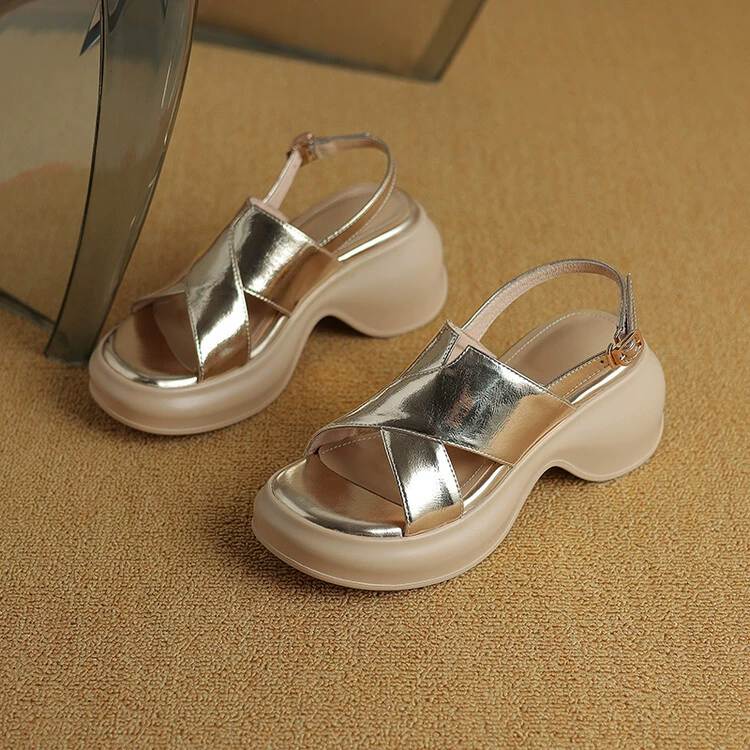 Summer sandals with a strap, genuine leather, 2024 years