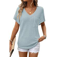 R 39791 V Neck Waffle Pocket Tee �A���ڴ�T�� �W���羳