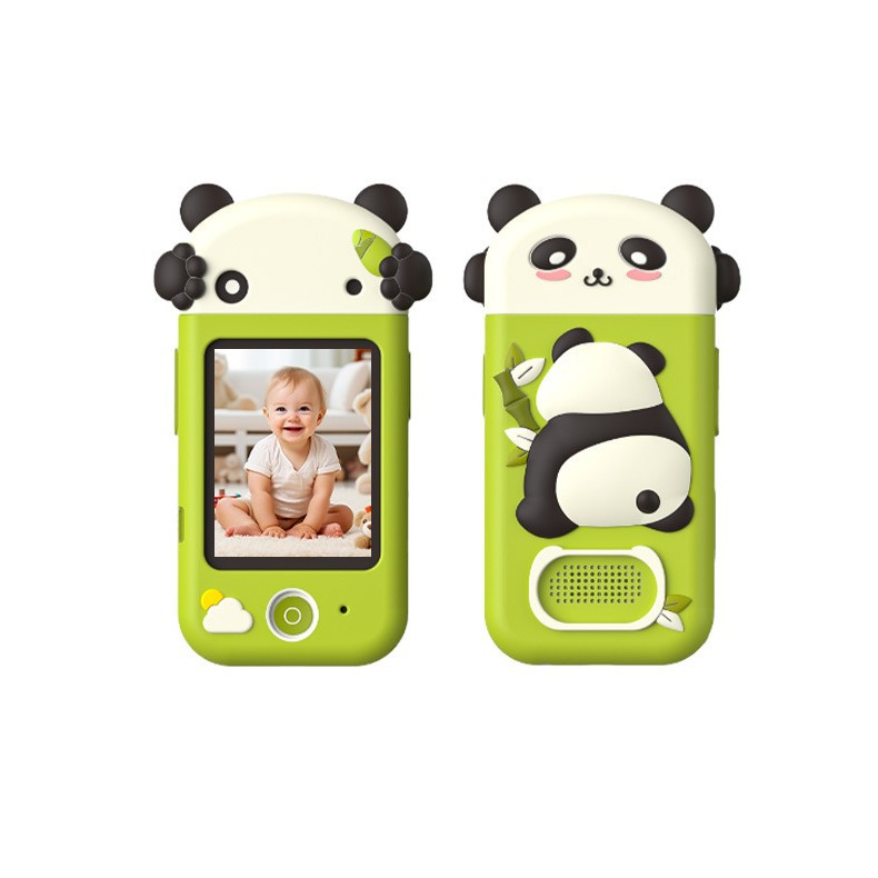 Pandas en forma de niños fotografía teléfono móvil aprendizaje de pantalla táctil despertador juguetes simulación de música teléfono
