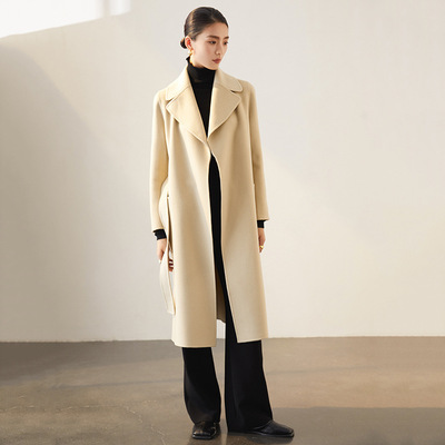 daily commute Two-sided Cashmere overcoat 2022 Autumn and winter manual Self cultivation wool overcoat Female models In paragraph Fur coat