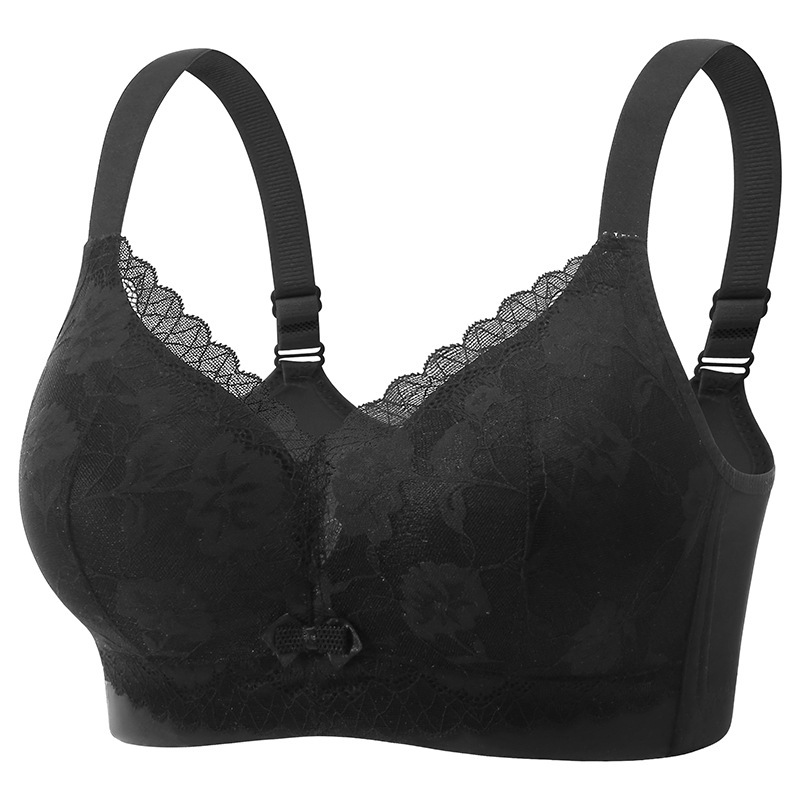 Beautiful Back, Anti-Glare, Anti-Sagging, Side-Retracting Breasts, Four-Season Push-Up Beautiful Back Women's Intimates, No Rims Bra, Black